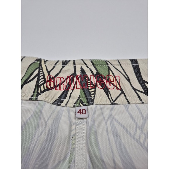 Gramicci Swim Shorts Mens 40 Beige Tropical Geometric Print Drawstring - Picture 5 of 14